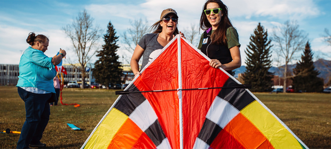 Women with a kite