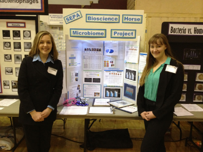 Sisters' research on bacteria in horses' noses takes second at state science fair