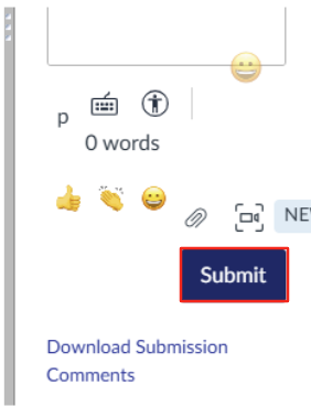 submit button outlined in red