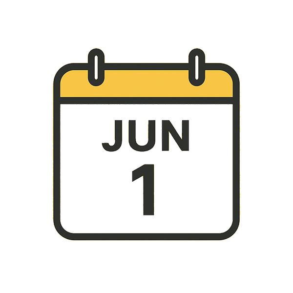 June 1 calendar icon