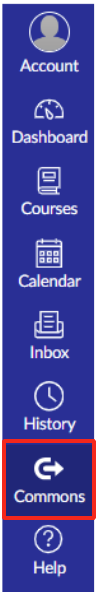 Commons tab outlined in red on Global Navigation