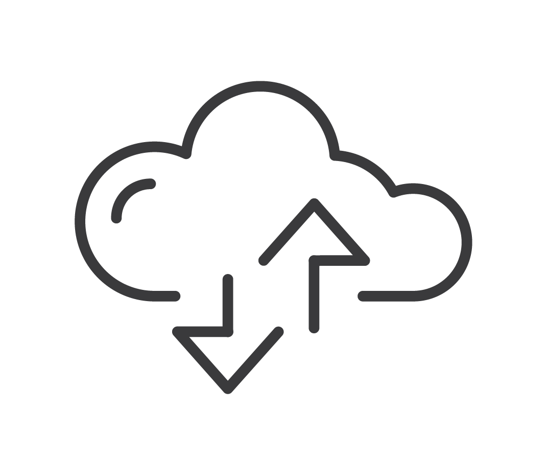 cloud icon with upload and download arrows