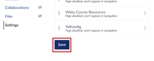 save navigation button